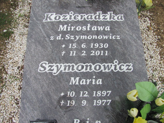 Maria Szymonowicz 1897 Kędzierzyn - Koźle - Grobonet - Wyszukiwarka osób pochowanych