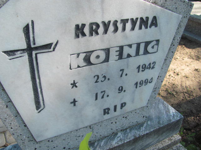 Krystyna Koenig 1942 Kędzierzyn - Koźle - Grobonet - Wyszukiwarka osób pochowanych